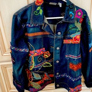 Chicos embroidered and colorful jean jacket